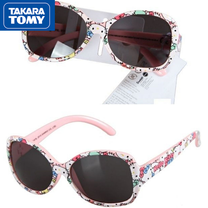 TAKARA TOMY Summer New Hello Kitty Children Outdoor UV Protection Cute Cartoon Sunglasses Girls Sweet and Light Seaside Glasses